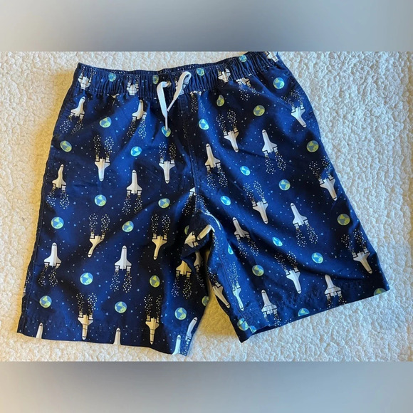 Hanna Andersson size 12 swim trunks, rocket ships - Picture 1 of 3
